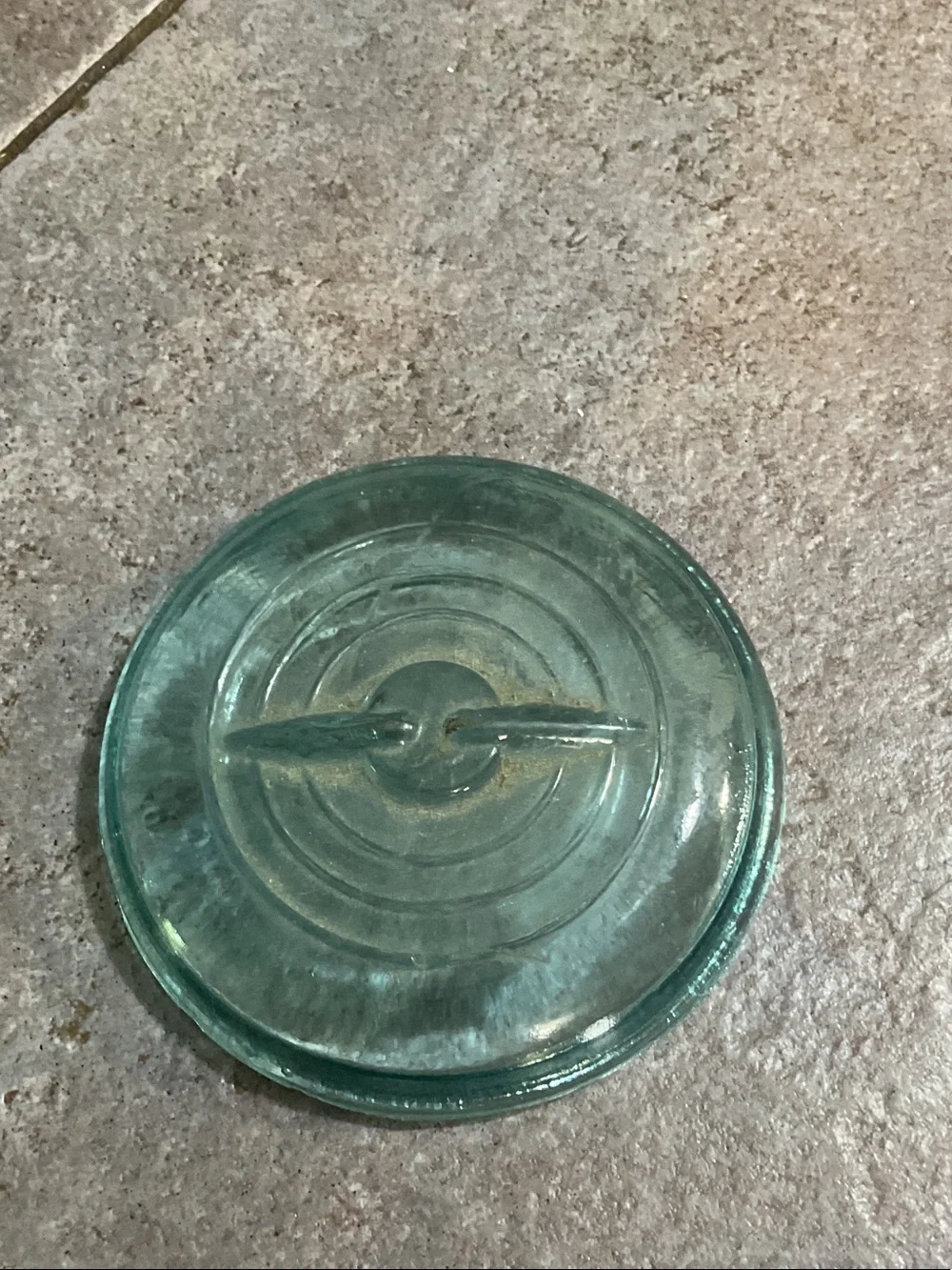 Vintage Blue Glass Storage Jar with Wire Bail Lid